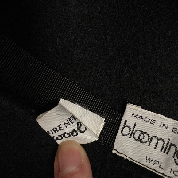 VTG Viv Knowland for Edward Mann Bloomingdales Black Wool Hat - Picture 11 of 13
